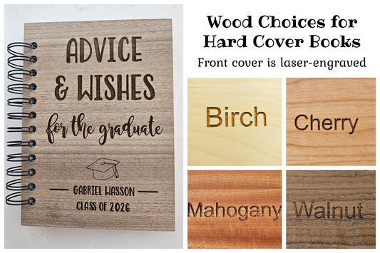 Personalized Advice and Wishes Graduation Party Guestbook - Wood Cover