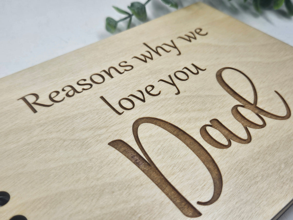 Personalized Reasons Why We Love You Dad Keepsake Book