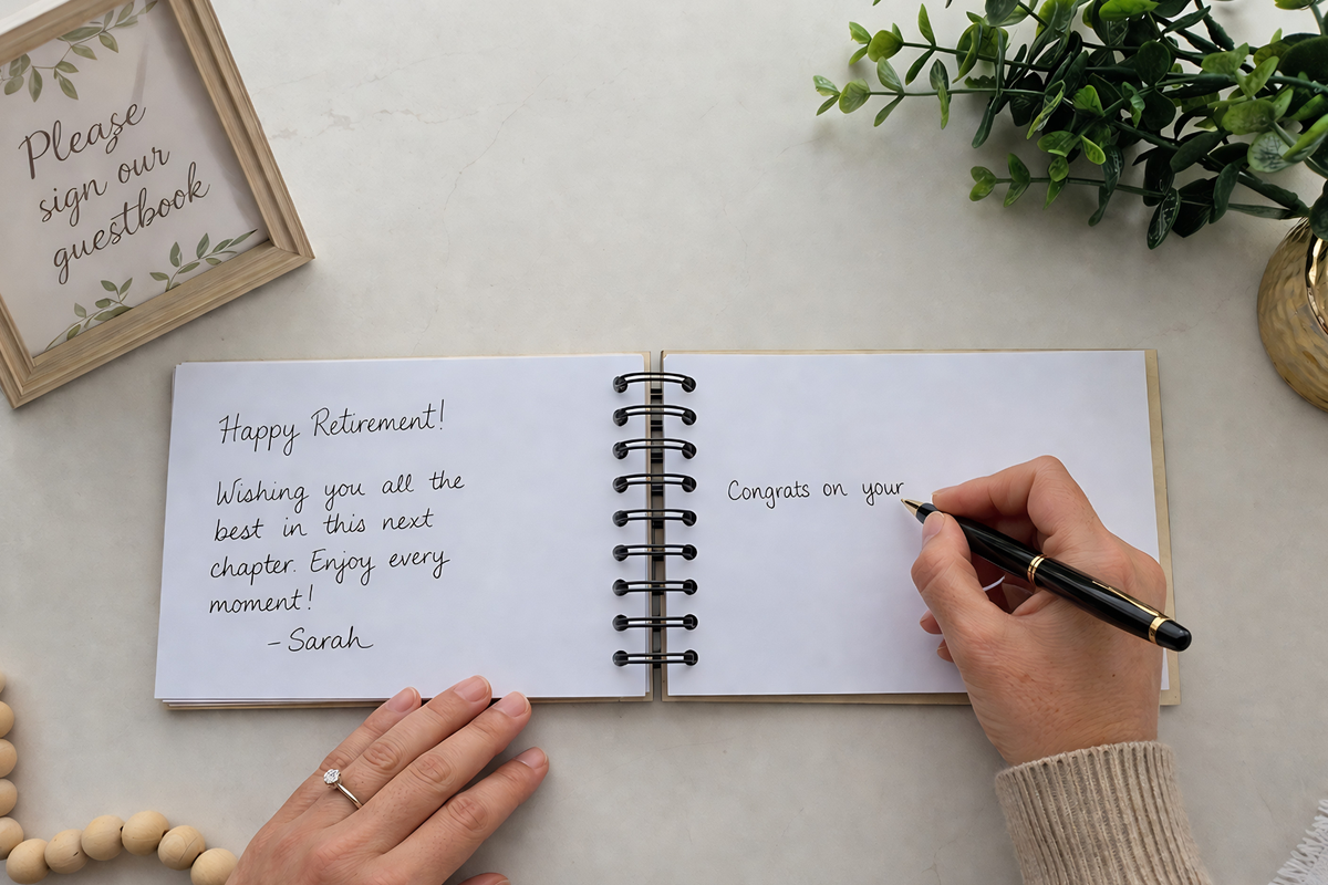 Personalized Retirement Guest Book for Teacher or Principal