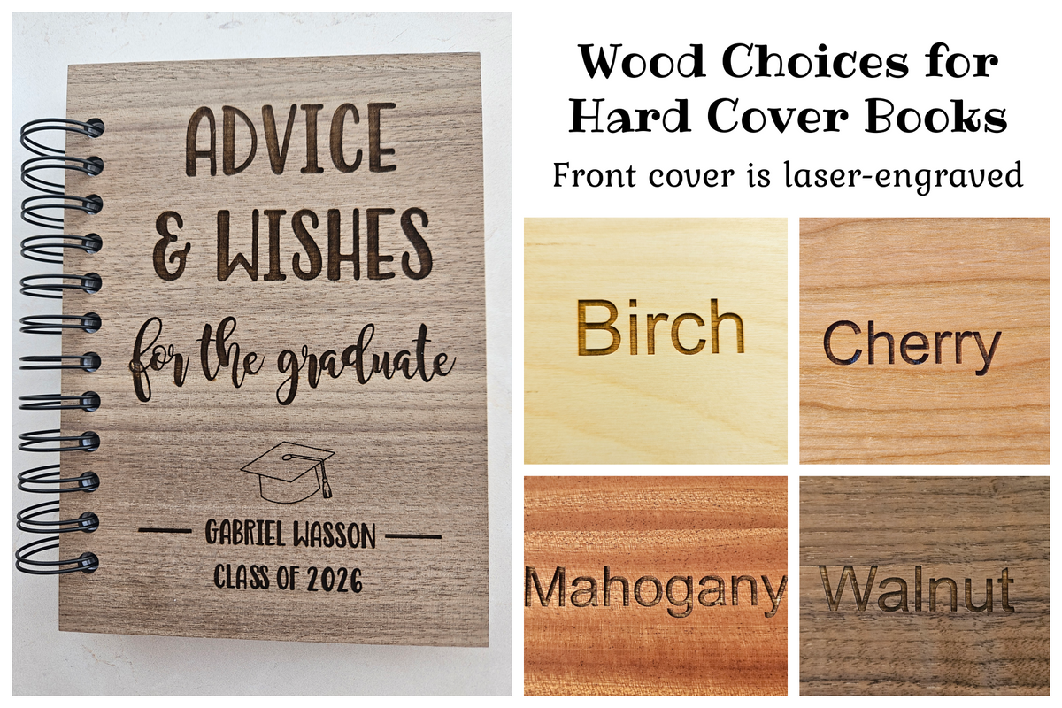 Personalized Advice and Wishes Graduation Party Guestbook - Wood Cover