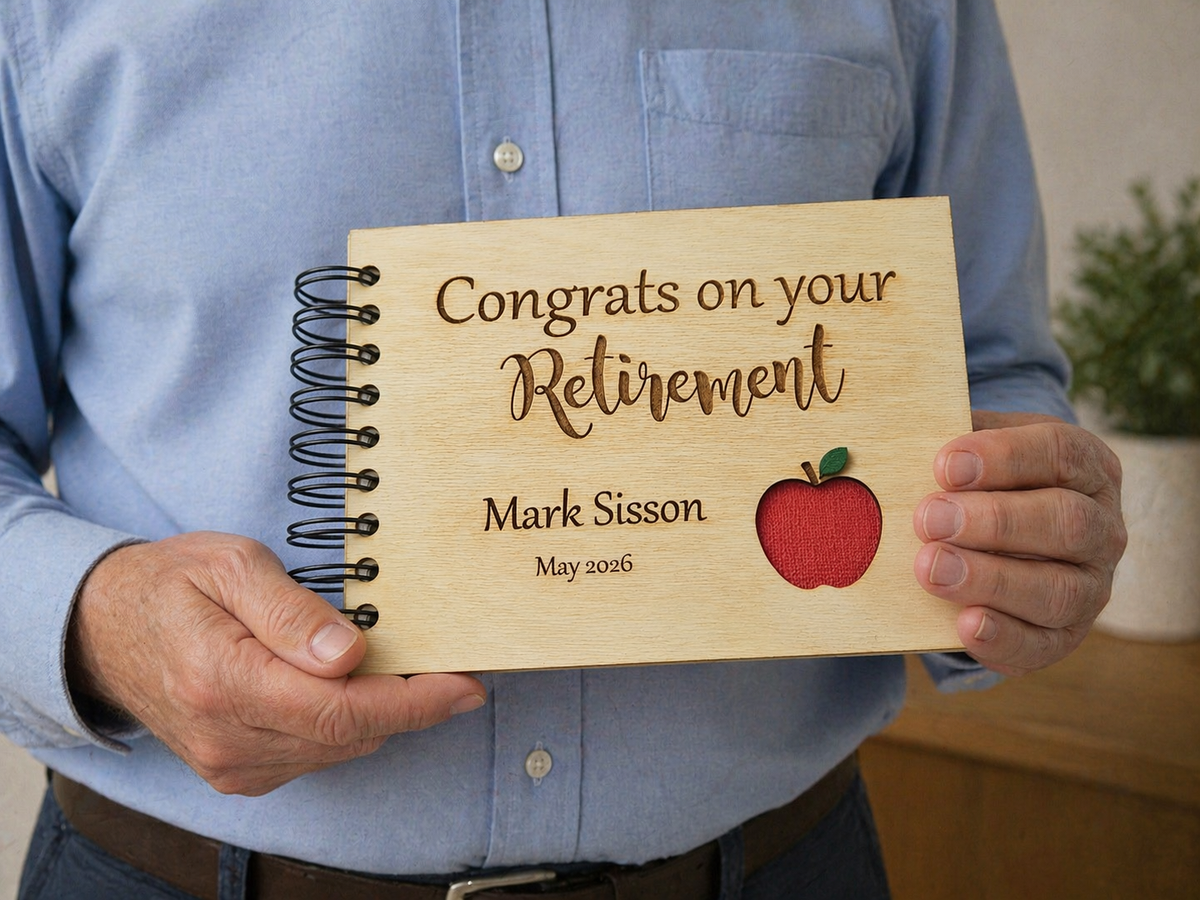 Personalized Retirement Guest Book for Teacher or Principal