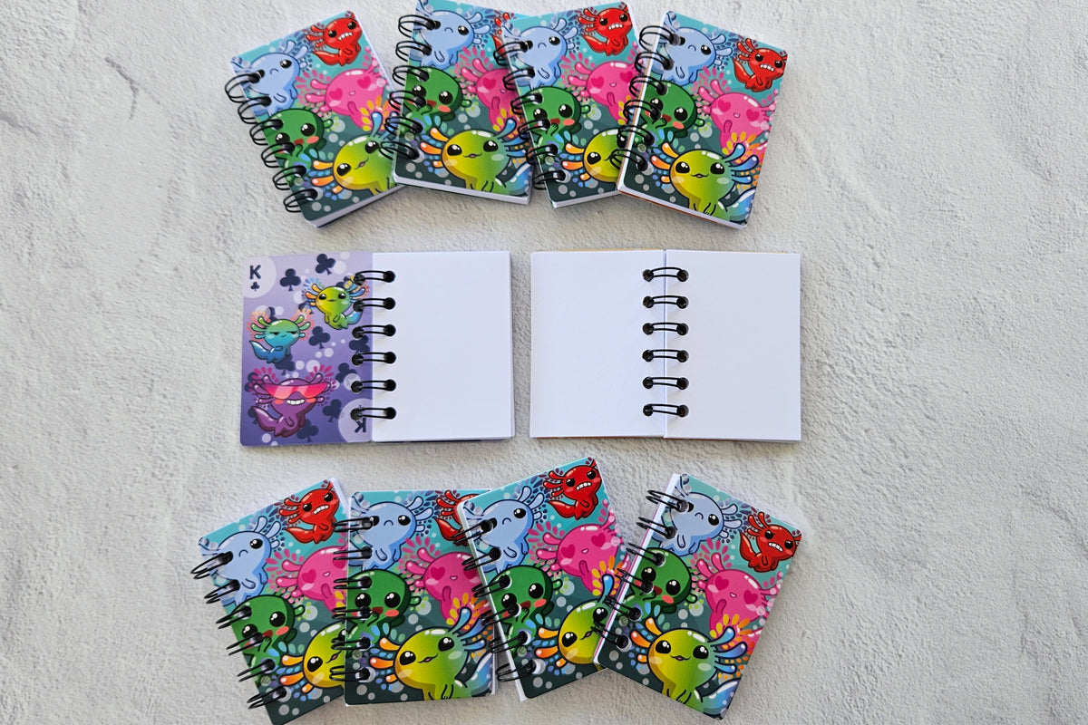 Set of 5 Axolotl Mini Notebooks