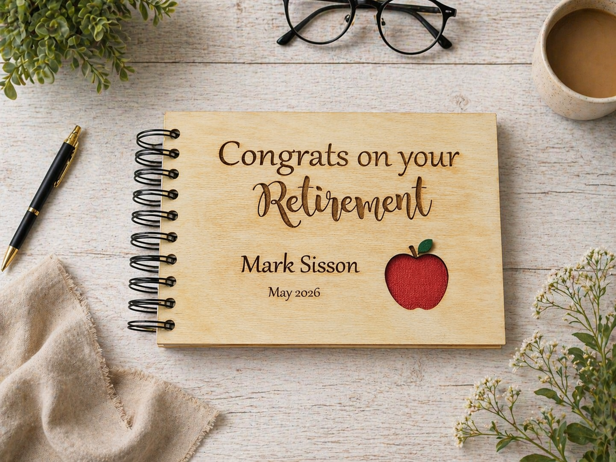 Personalized Retirement Guest Book for Teacher or Principal