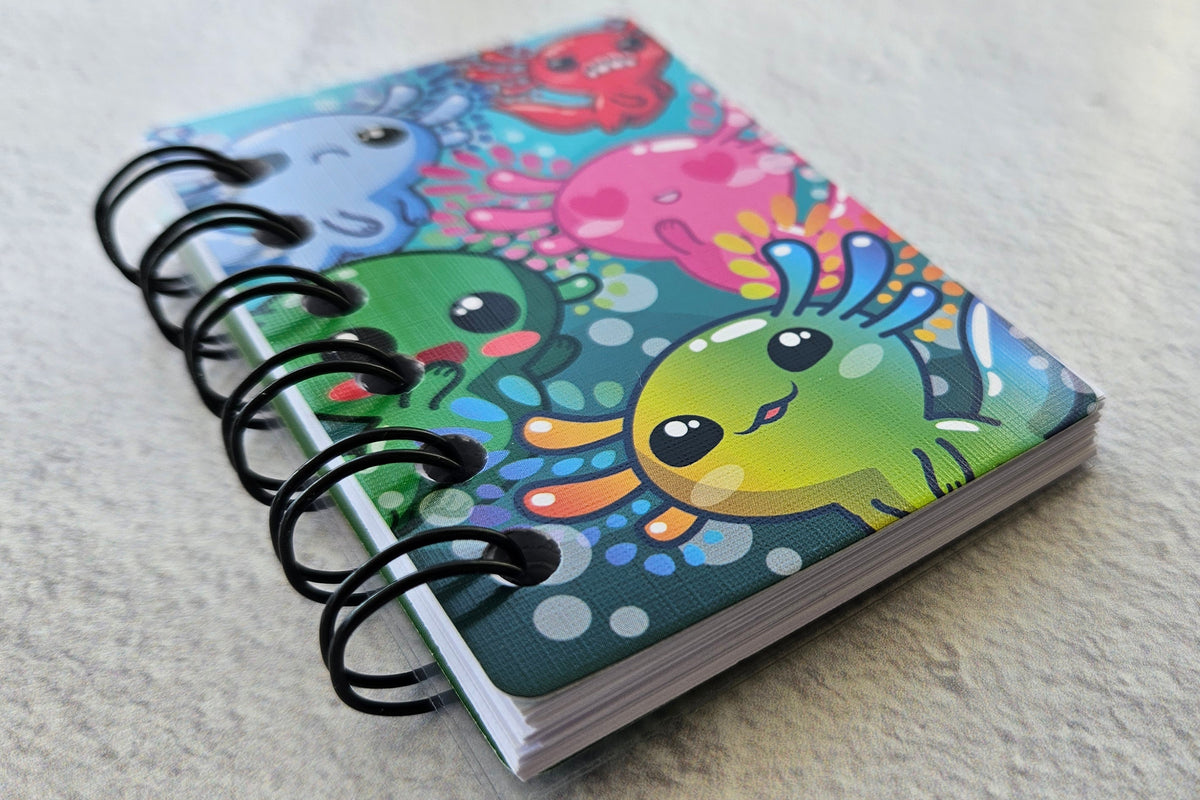 Set of 5 Axolotl Mini Notebooks