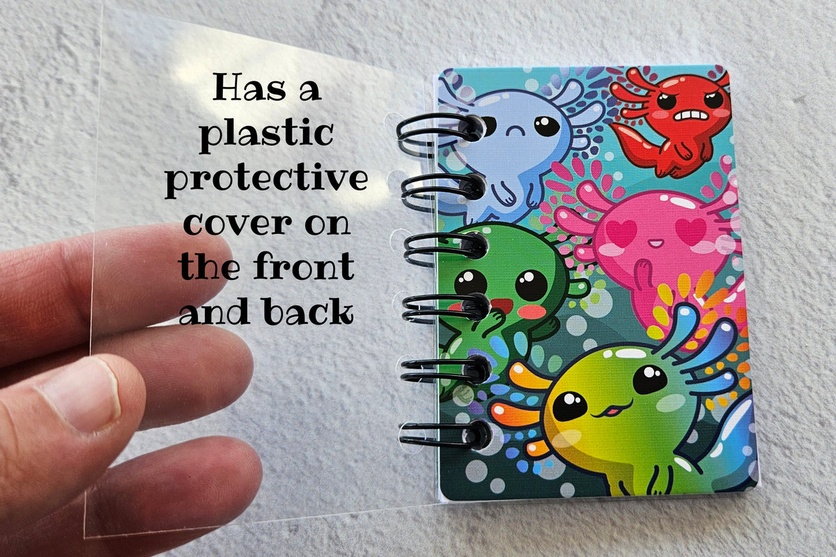 Set of 5 Axolotl Mini Notebooks