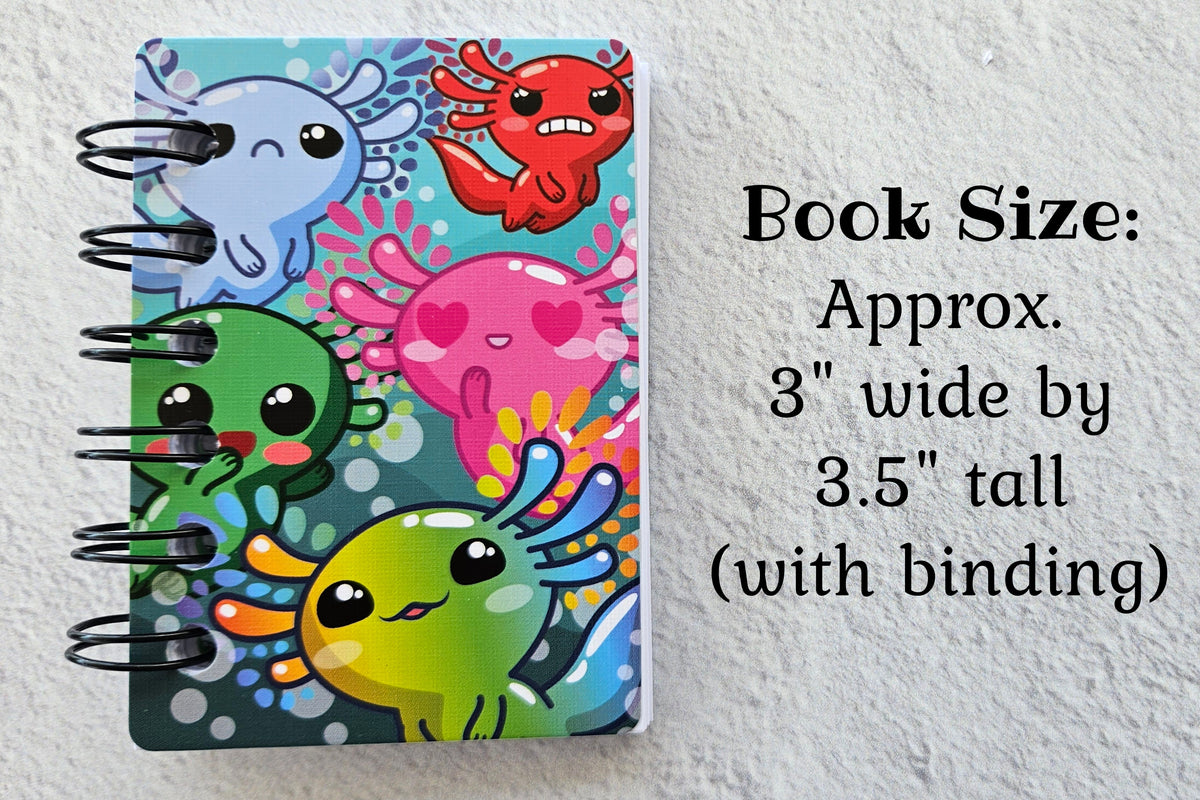 Set of 5 Axolotl Mini Notebooks