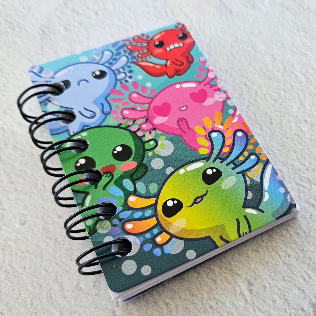 Set of 5 Axolotl Mini Notebooks